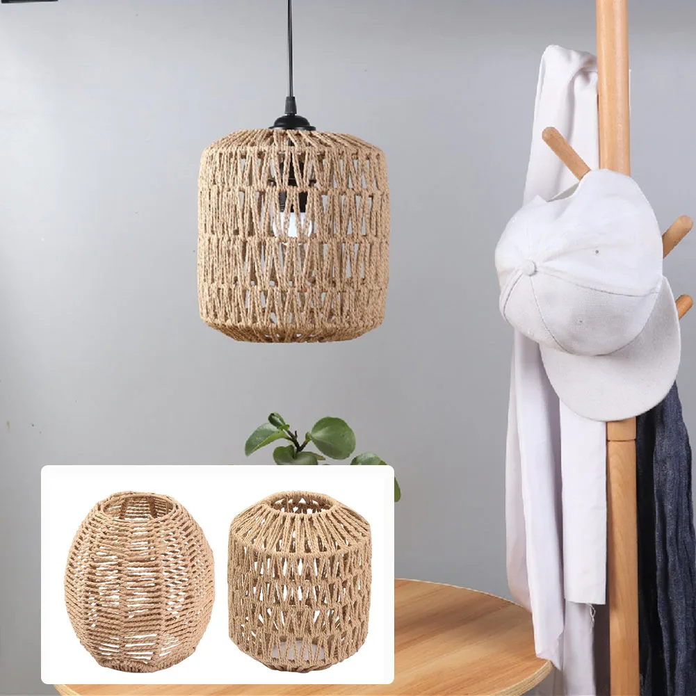 

Lamp Lampshade Rattan Light Pendant Woven Cover Shade Home Bedroom Living Room Hanging Lampshade Pendant Light Decor