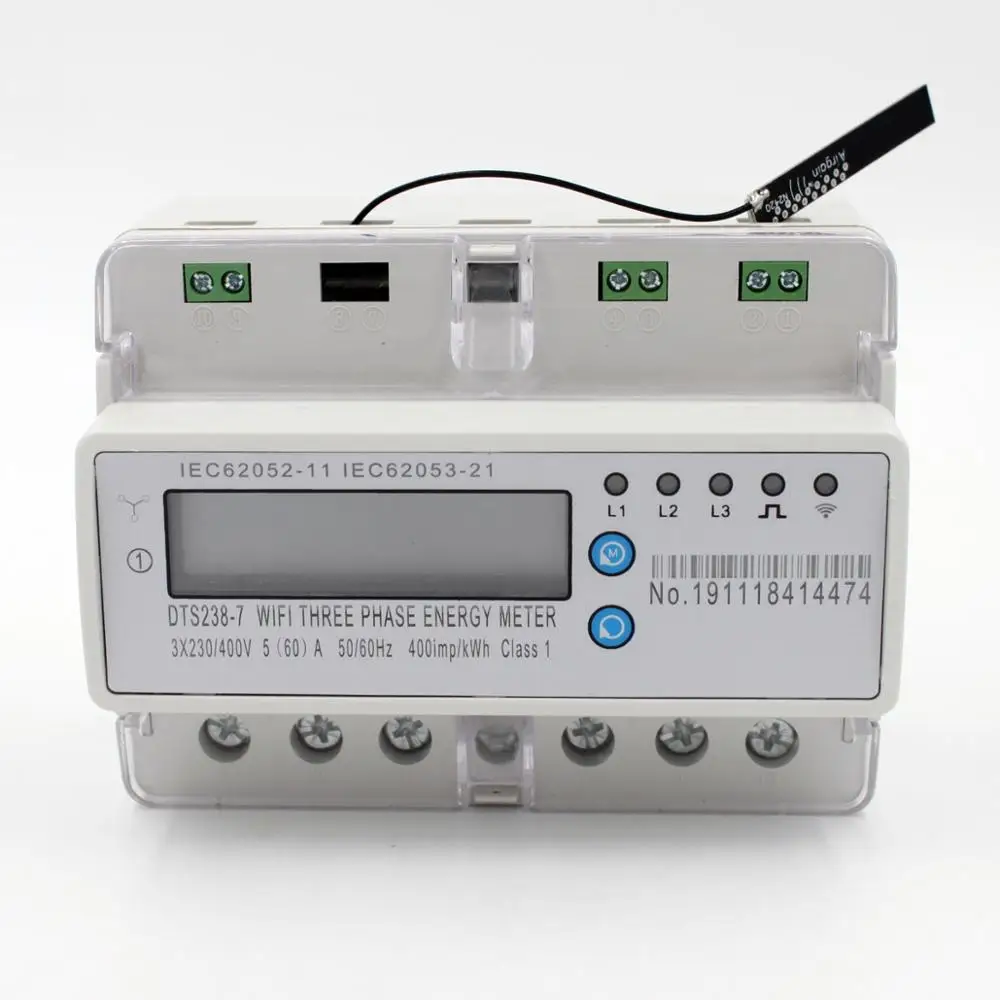

Three Phase Smart Phone App Control WiFi energy meter din rail RS485 communication modbus kwh meter
