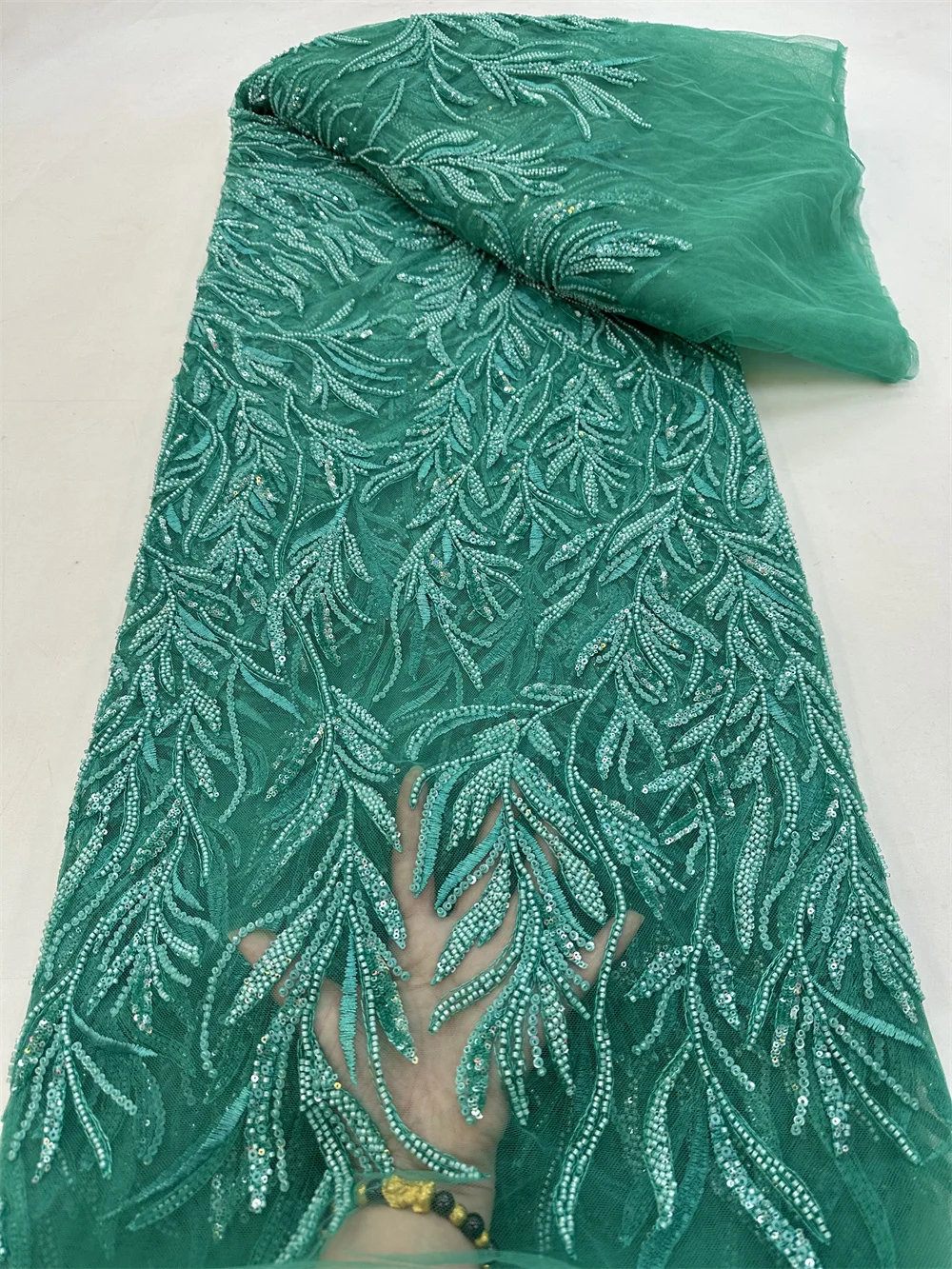 

Роскошная французская 3D Тюлевая кружевная ткань 2023, Высококачественная африканская сетчатая кружевная ткань с блестками для вечернего платья RF80R