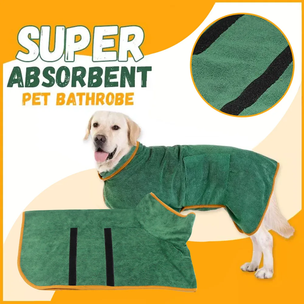 Халат-полотенце для собак, впитывающее мягкое быстросохнущее банное полотенце для больших, средних и маленьких собак