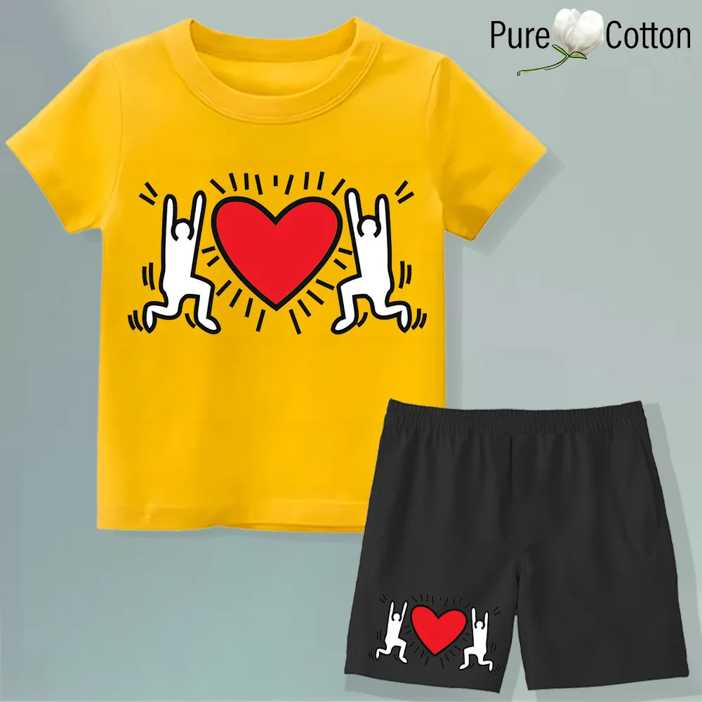 Детский Летний Комплект С Топом Короткими Рукавами И Шортами. Спортивный Пуловер