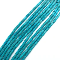blue pine smooth round tube spacer beads 3 8mm natural stone exquisite blue loose beads for jewelry making diy bracelet necklace