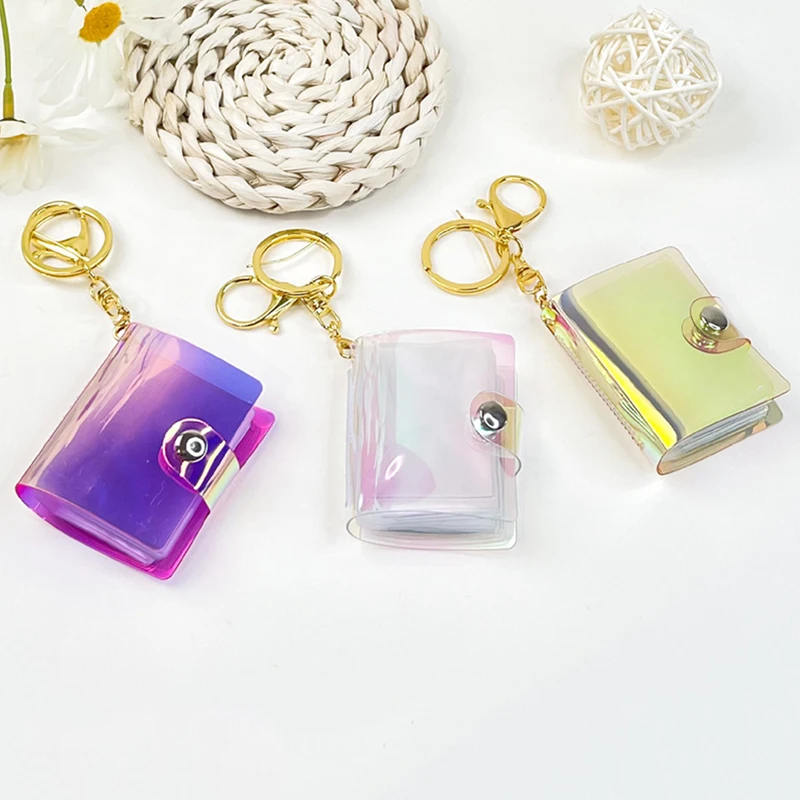 

16 Mini Small Photo Album Keyring 1 2 Inch ID Instant Pictures Interstitial Storage Card Book Keychain Lover Time Memory Gift