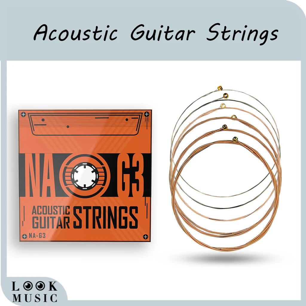 

NAOMI 6pcs/Pack Acoustic Guitar Strings Hexagonal Core Nickel Bronze Guitar Strings Super Light Tension guitar Accessories