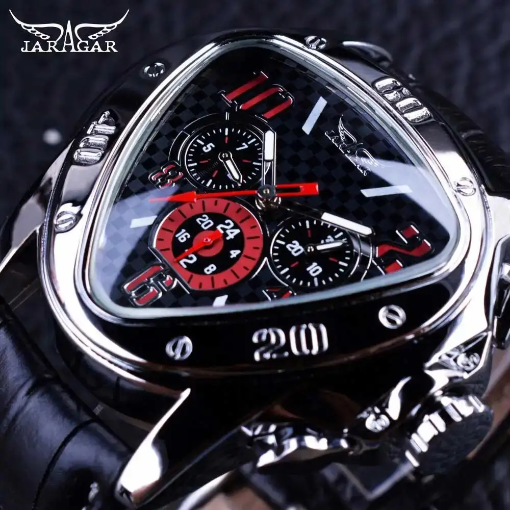 Фото Мужские часы JARAGAR 951 Luxury Automatic Mechanical Business Watch Racing Design Geometric Triangle Casual Fashion Reloj Hombre №3