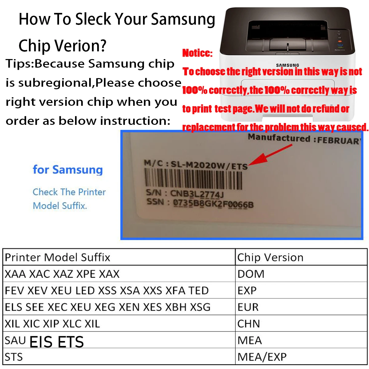1 шт. новейшая версия MLT-D203S MLT-D203L MLT-D203E MLT-D203U для Samsung ProXpress SL-M3320 3820 4020 M3370 3870 4070 203 чип