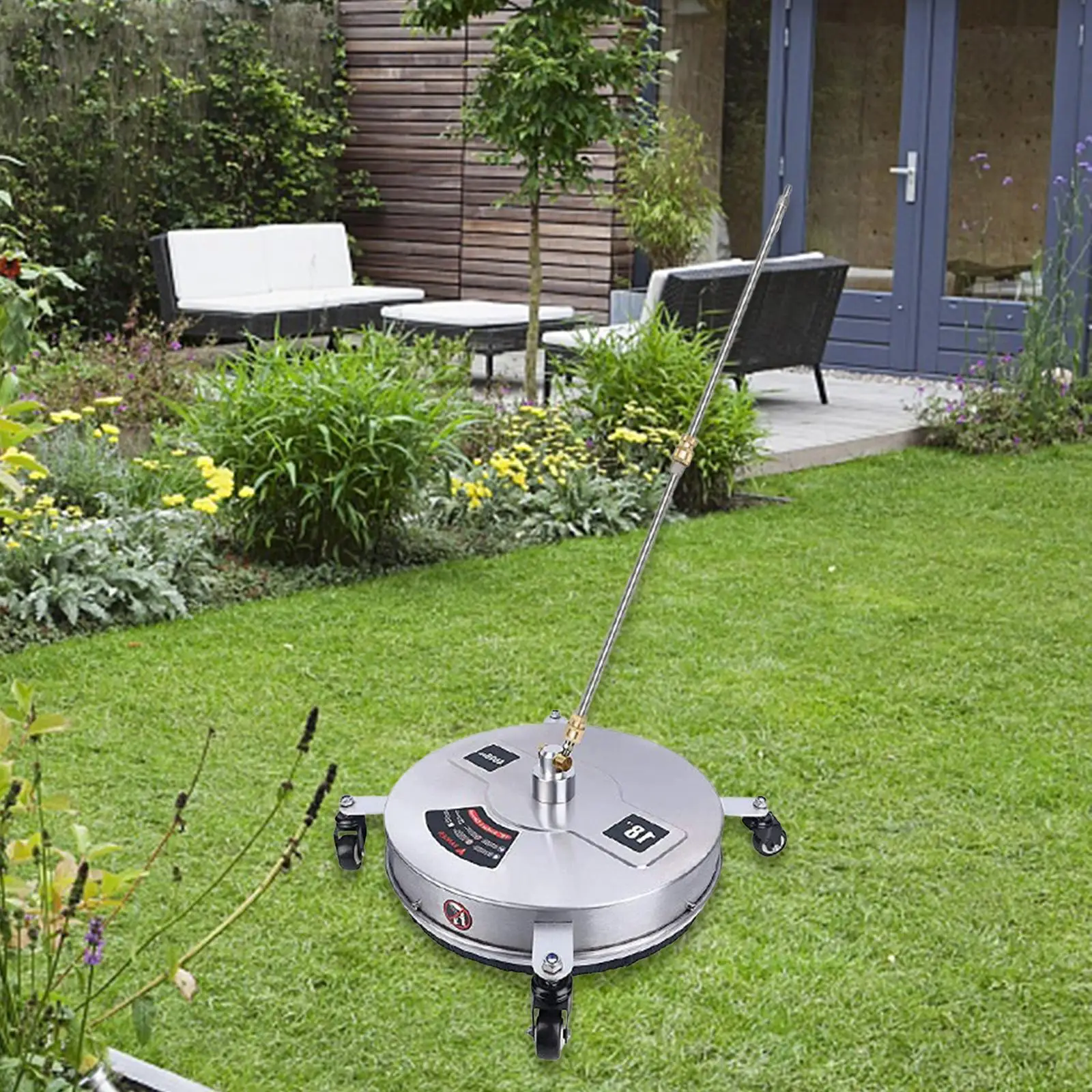 

Pressure Washer Surface Cleaner 18'' 1/4" Quick Connector Undercarriage Cleaner for Cleaning Decks Outdoors Sidewalks Terraces