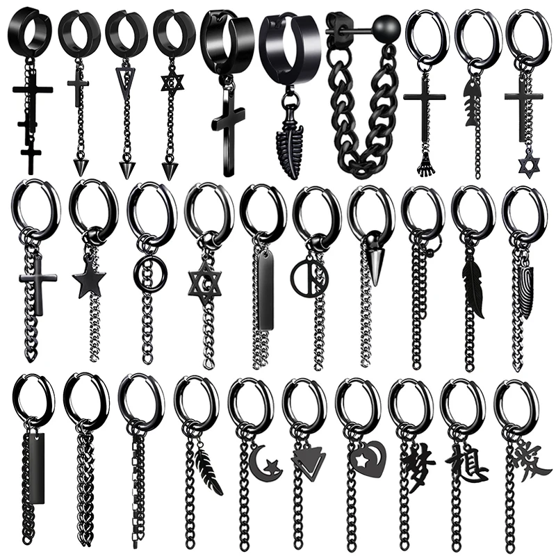 

Серьги-кольца унисекс в виде креста Луны звезды листа слова геометрической мечты рыбы пера сердца любви