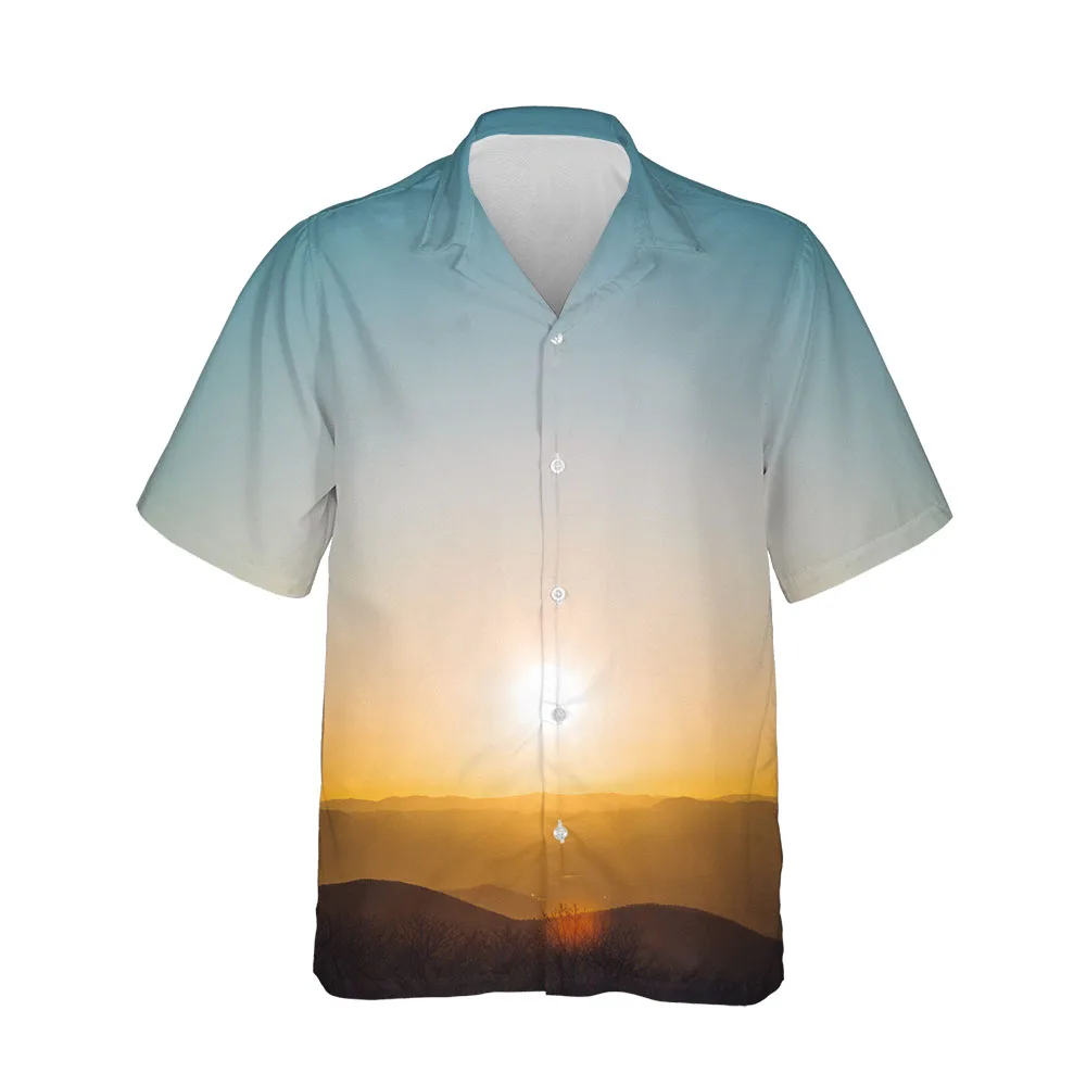 Jumeast 3D Aesthetic Hawaiian Men's Shirts Fashion Streetwear Dusk Collection Summer Short Sleeve Shirty Clothing Casual Blouses