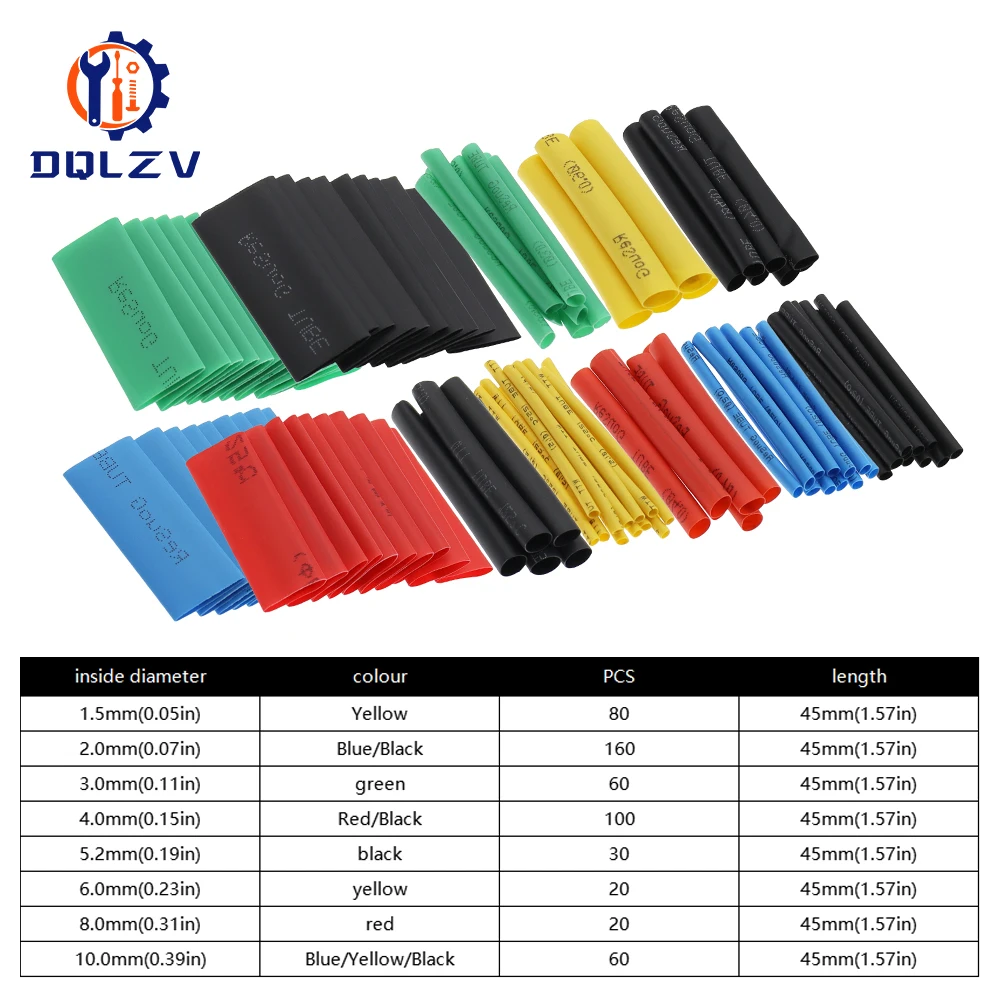 

530/328/164/127 шт. термоусадочная трубка 2:1, термоусадочная трубка, термоусадочная трубка, соединительная крышка, защита