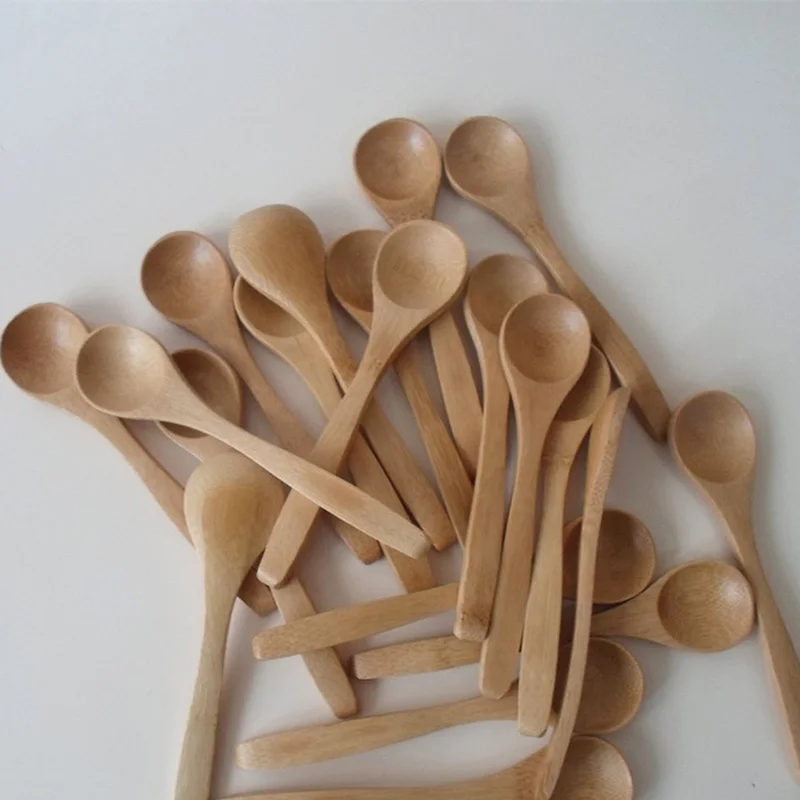 

10Pcs/Set 5.1inch Wooden Spoon Ecofriendly Tableware Scoop Coffee Honey Tea Spoo B99