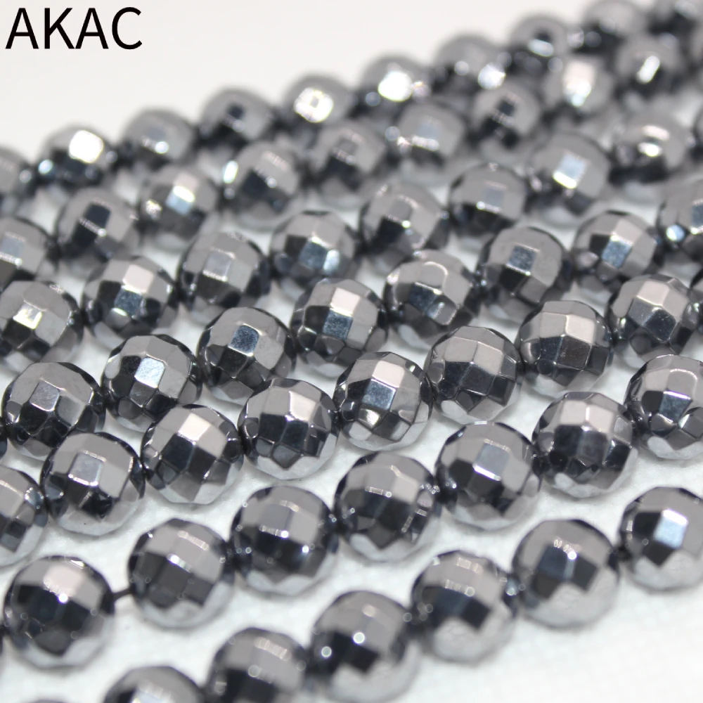 

Граненые круглые бусины AKAC Terahertz, 2 нити, 8-10 мм, сделай сам, лечебный камень, оптовая продажа