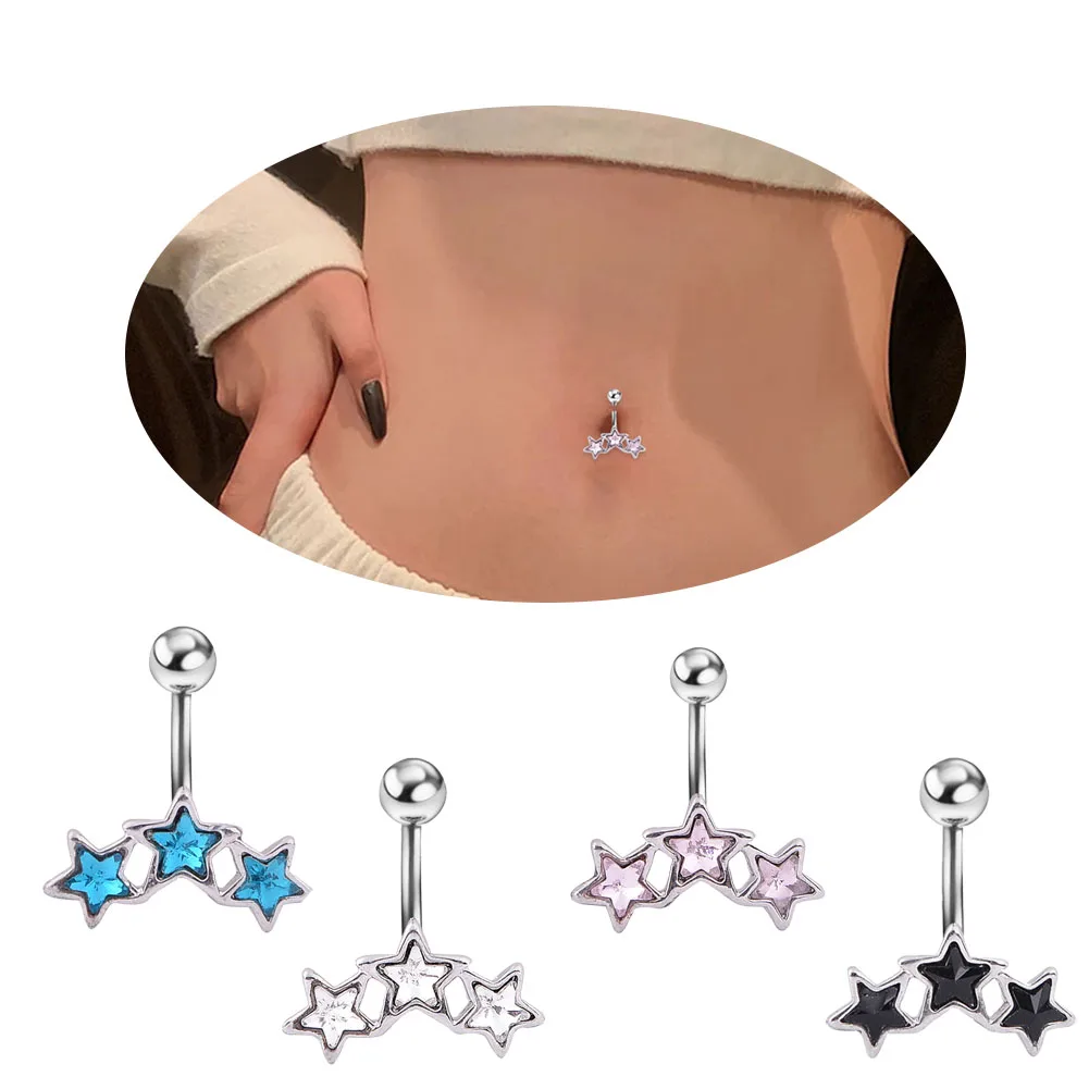 

Кольцо для пирсинга живота с пентаграммой, украшение для пирсинга живота, очаровательное Ювелирное Украшение для ушей и тела, 1 шт.