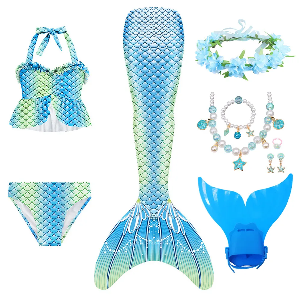 Детский костюм Русалочки летний купальный для девочек с хвостом аниме косплей