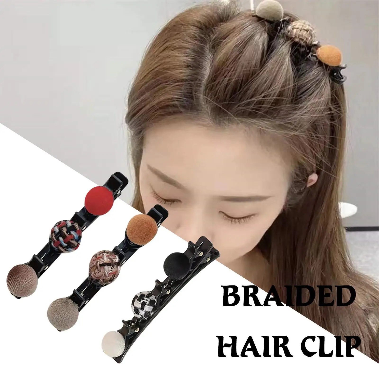 

Flocked Bangs Hair Clip Black Headwear Women Cute Barrettes Hairgrip Alice Braided Fashion Hairpins Hair Accessories