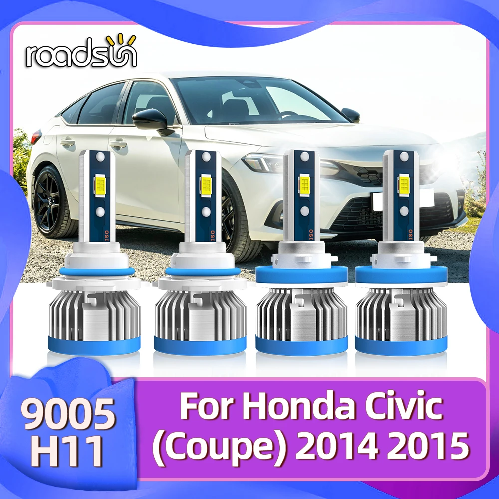 

Передние фары автомобильные лампы 2014 лм аксессуары для освещения луч для Honda Civic Coupe 9005 2015 лампы H11 Luces CSP белый