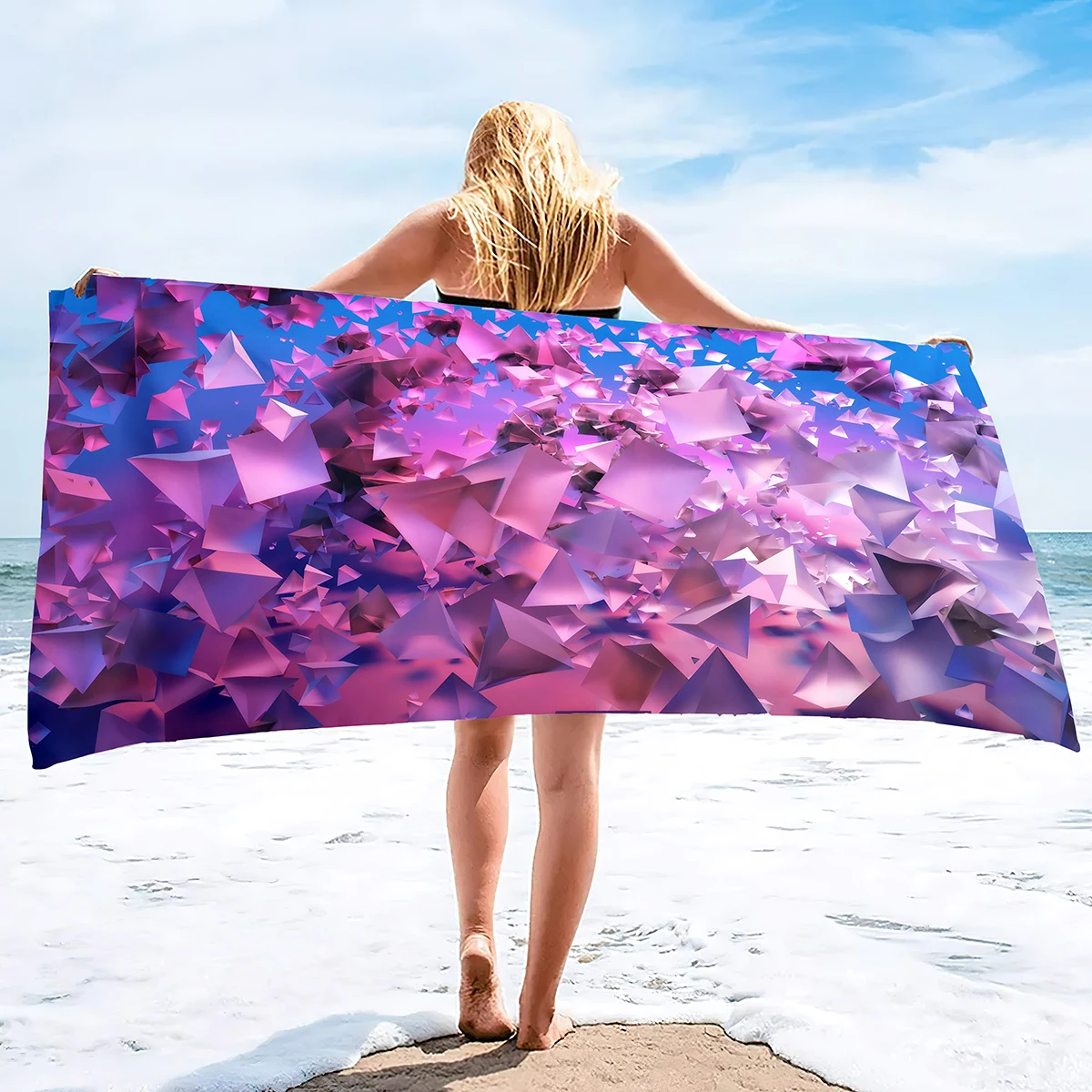 

Абстрактное художественное пляжное полотенце из микрофибры, быстросохнущее полотенце, абсорбирующее безпесчаное полотенце для плавания, одеяло для спортзала, кемпинга, спорта