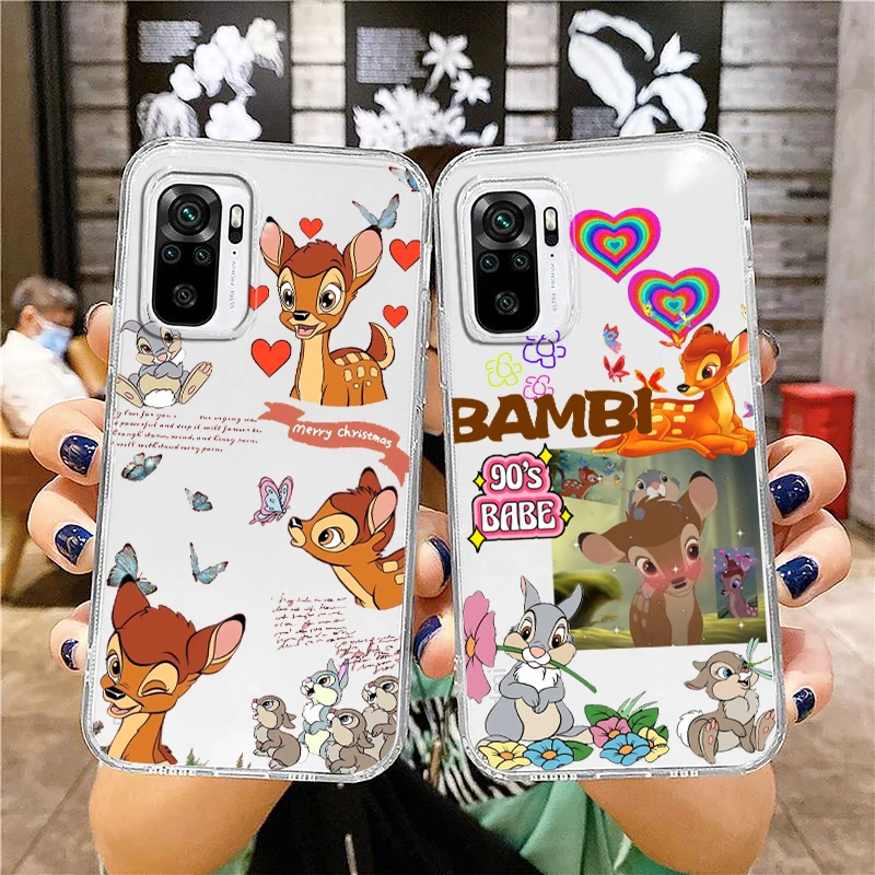 

Disney Fawn Bambi Cool Phone Case For Xiaomi Redmi Note 12 11E 11S 11 11T 10 10S 9 9T 9S 8 8T Pro Plus 5G 7 Transparent