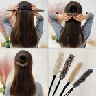 Korean New Elegant Simple Sweet Fluffy Hairpin Flower Bud Head Crystal Plate Hair Artifact for Women Fashion Hair Accessories