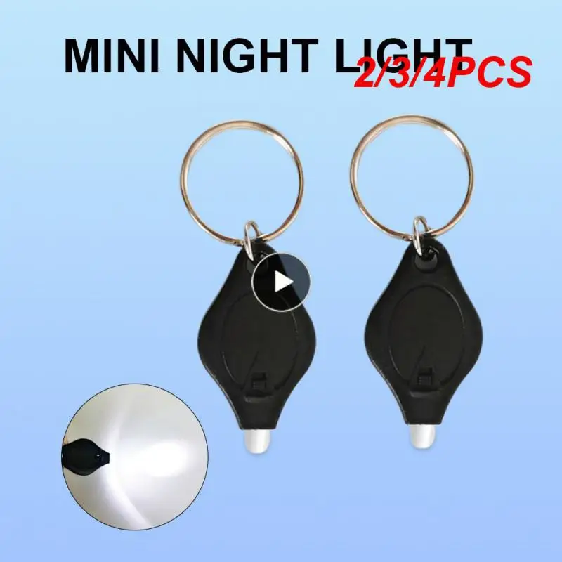 

2/3/4PCS Plastic Led Hiking Light Small Keychain Lamp Button Batteries Hunting Flashlamp Outdoor Flashlight Polycarbonate Resin