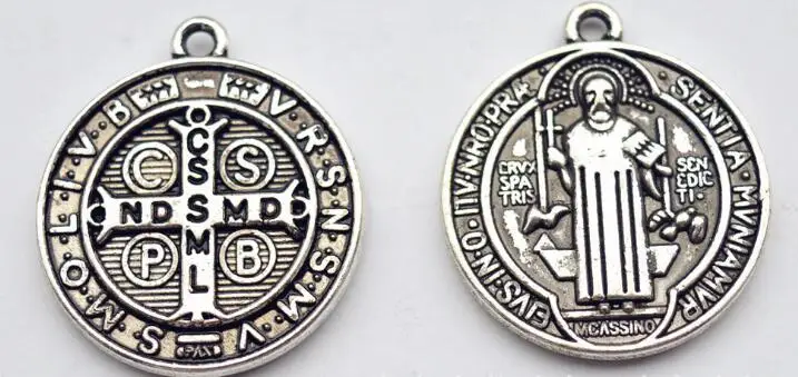 Винтажные серебряные ювелирные украшения Jesu Медаль Крест Подвески для ювелирных изделий Модные фурнитура браслеты аксессуары Подарки