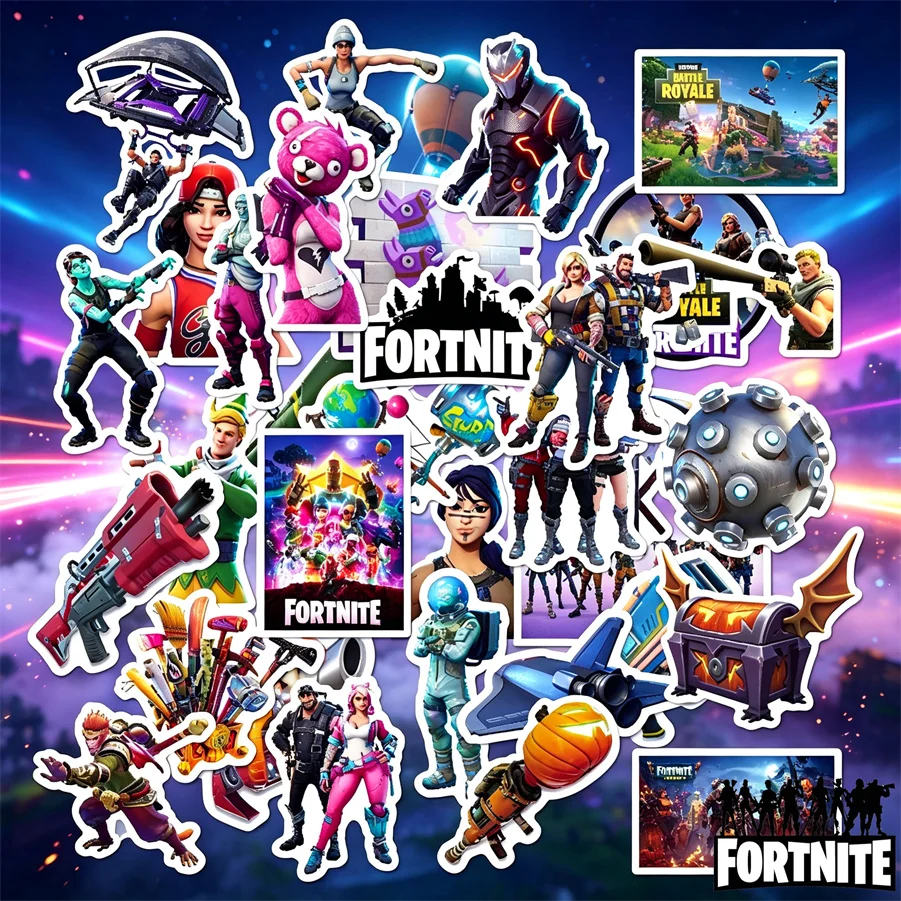 Фото Наклейки Fortnite Battle Royale, водонепроницаемые виниловые стикеры из ПВХ, декоративные наклейки для ноутбука, чемодана, бутылки для воды, скейтборда №3