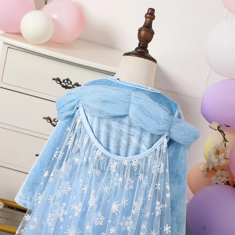 Новинка 2023 платья для девочек детское платье Холодное сердце Эльзы принцессы с