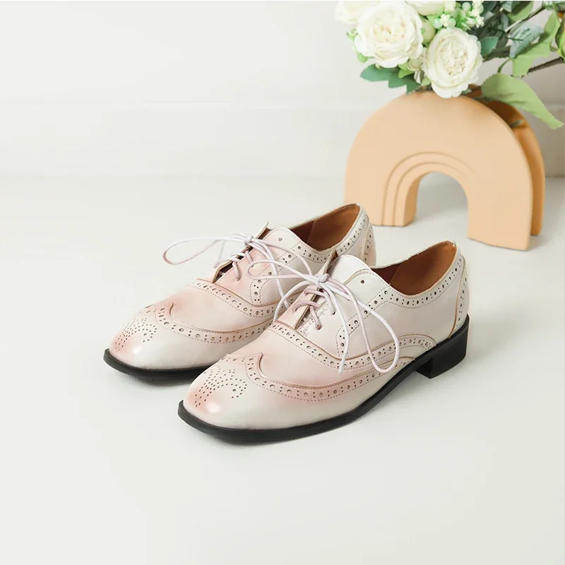 Женские туфли-лодочки с квадратным носком на шнуровке 24-27 см