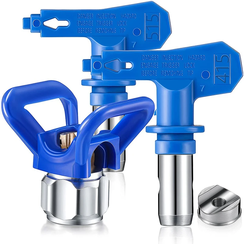 

3Pc 415/515 Spray Tips Airless Paint Spray Sprayer Tip Guard Nozzle Seat Replacement For Airless Spray Paint Tip Nozzle