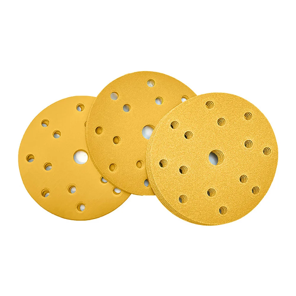 

50 шт., 6 дюймов, 15 отверстий, шлифовальные диски с крючком и петлей, зернистость 40-800, 150 мм, произвольная орбитальная наждачная бумага для автомобильной и деревообработки