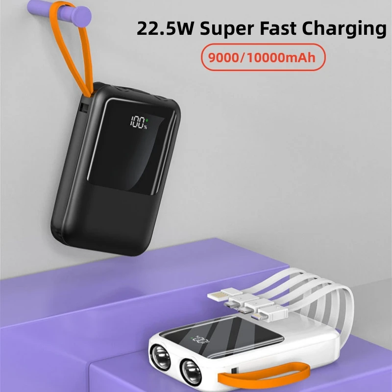 Компактный внешний аккумулятор 10000 мАч 22 5 Вт для быстрой зарядки iPhone 15 14 Xiaomi Samsung