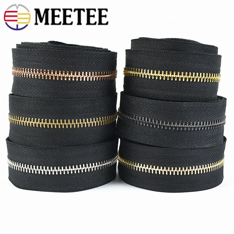 

1/2/5Yards 3# 5# Metal Zipper Tapes Bag Clothes Zippers For Jacket Black Zip By The Meter Zips Repair Kit DIY Sewing Accessories