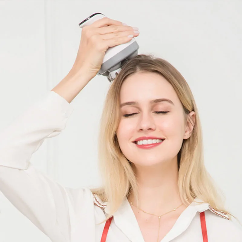 

4D Smart Head Massager Electric Scalp Brush Neck Shoulder Care Red Blue Light Hair Care IPX7 Waterproof Wireless Scalp Massager