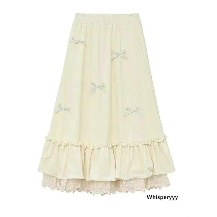 Юбка плиссированная бархатная с завышенной талией и кружевным подолом