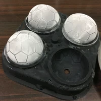 4 hole hockey football silicone ice tray ice hockey mold with lid ice box world cup football ice tray funnel