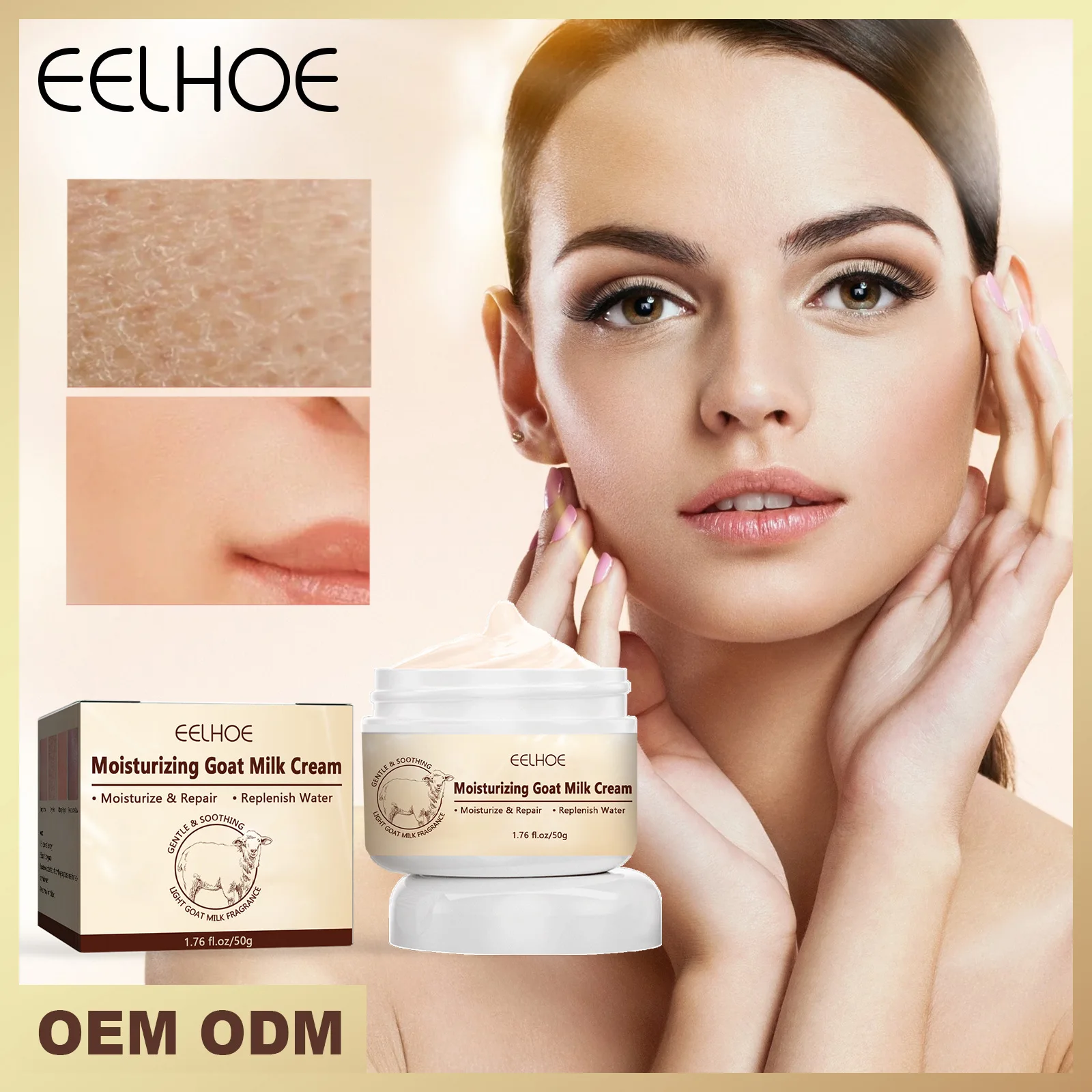 EELHOE Moisturizing Goat Cream Firms Skin, Soothes Skin, Moisturizes Skin, Lightens Dark and Fine Lines face cream skin care