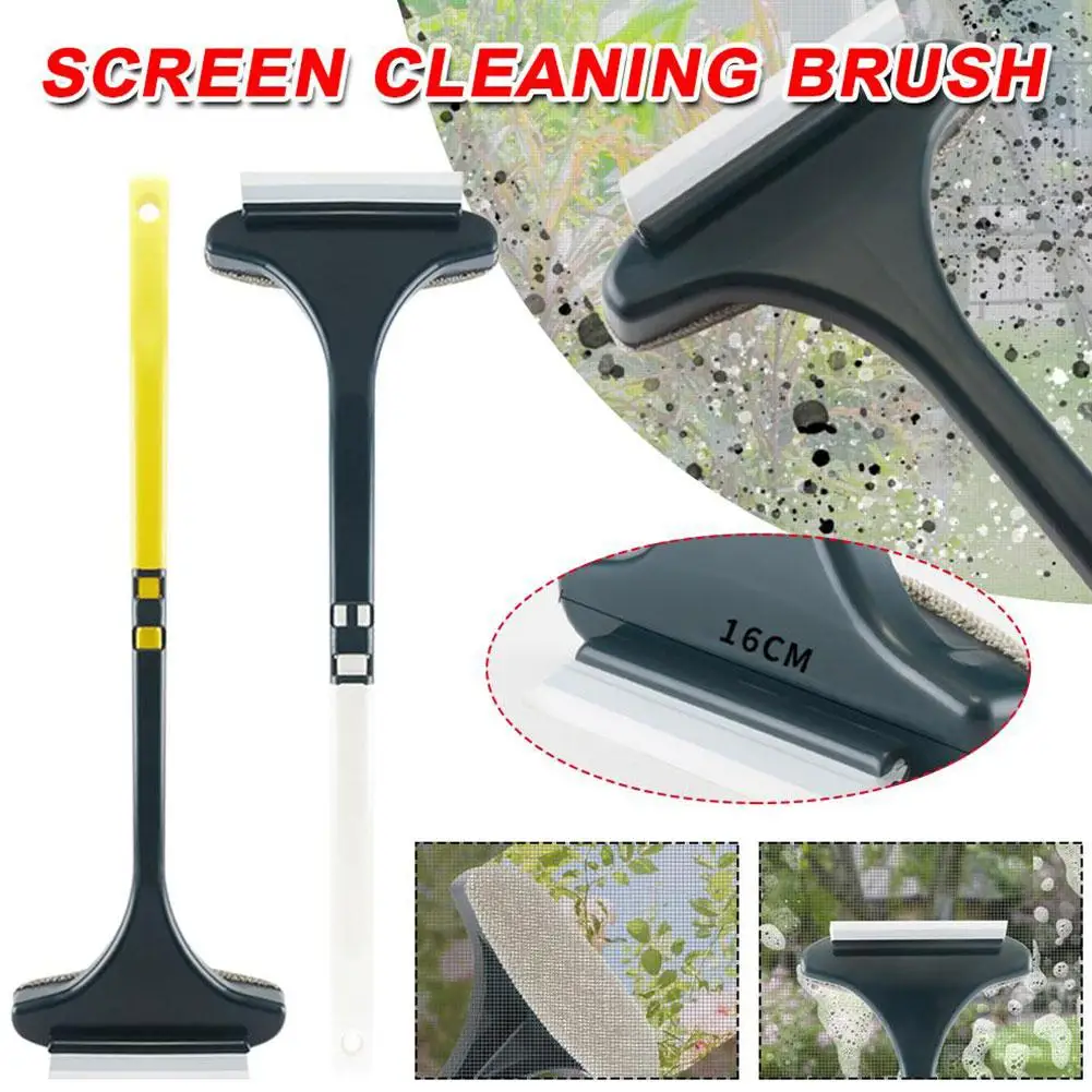 

2 In 1 Double-sided Glass Cleaning Screen Window Cleaner Detachable Wiper Handle Mop Squeegee Household Accessories Long Br G1L9