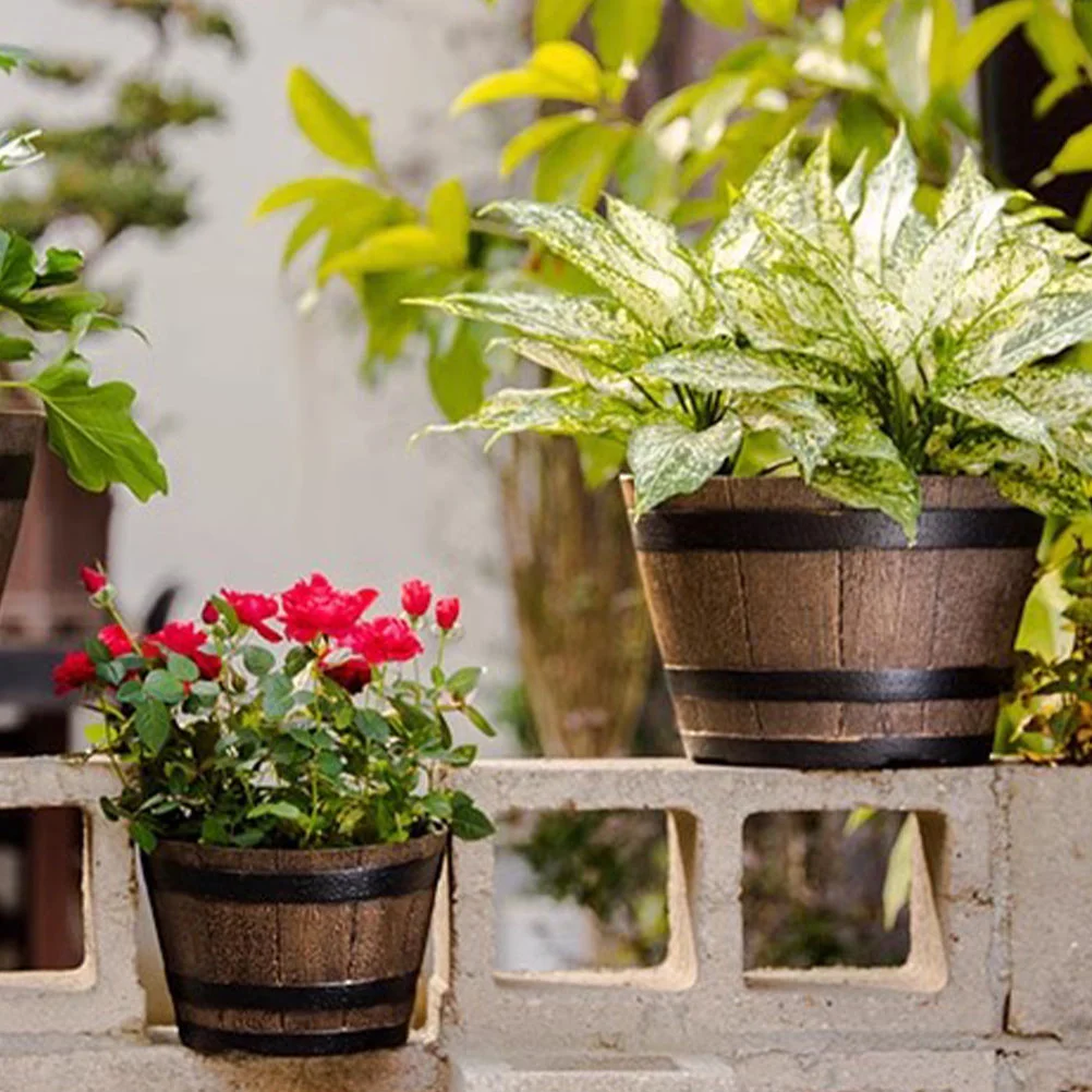 

Resin Planters Small Flower Pot Outdoor Pots Decorative Flowerpot Succulent Retro Potted House Plants Portable potty