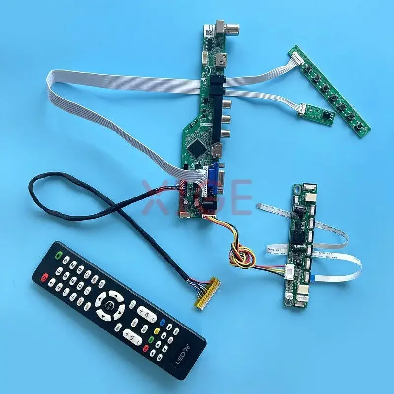 Плата контроллера драйвера подходит для MT185GW01 M185XW01 LVDS 30-Pin DIY Kit аналоговый ТВ-сигнал VGA + HDMI + AV + USB 18,5 