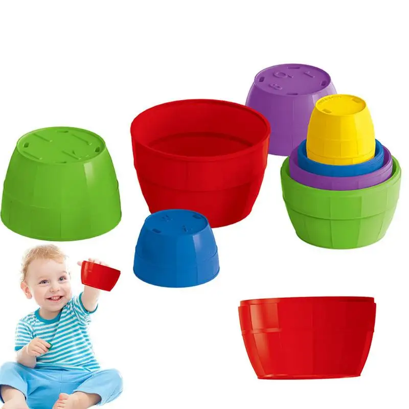 

Stacking Cups For Kids Stackable Blocks Nesting Cups Bath Toys Funny Beach Toy Learning Toys For Children Boys Girls In Swimming