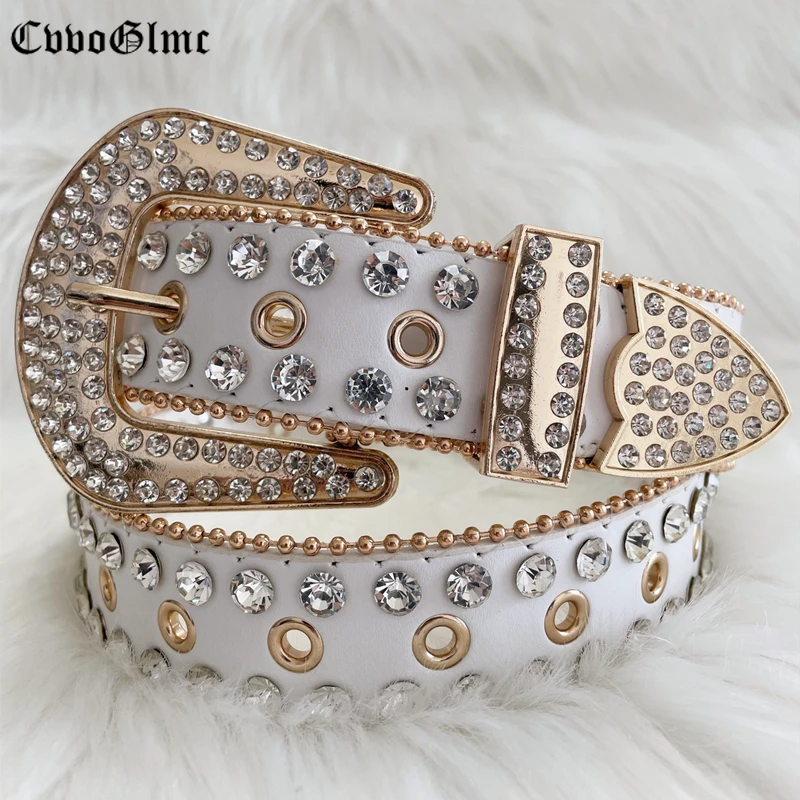 

Punk Luxury Strap Diamond Bling Belts Western Rhinestone Belt Lether ремень женский for Adjust Sintirones Para Mujer Broekriem