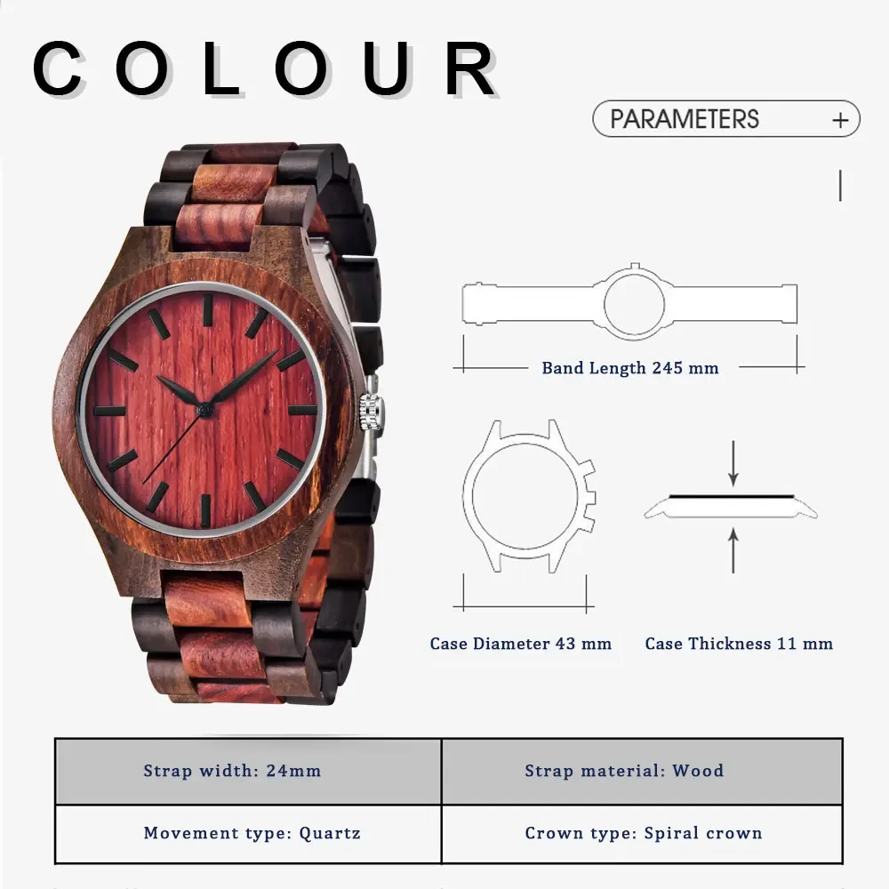 Новые мужские часы Haute Couture с красными деревянными дисками роскошные модные