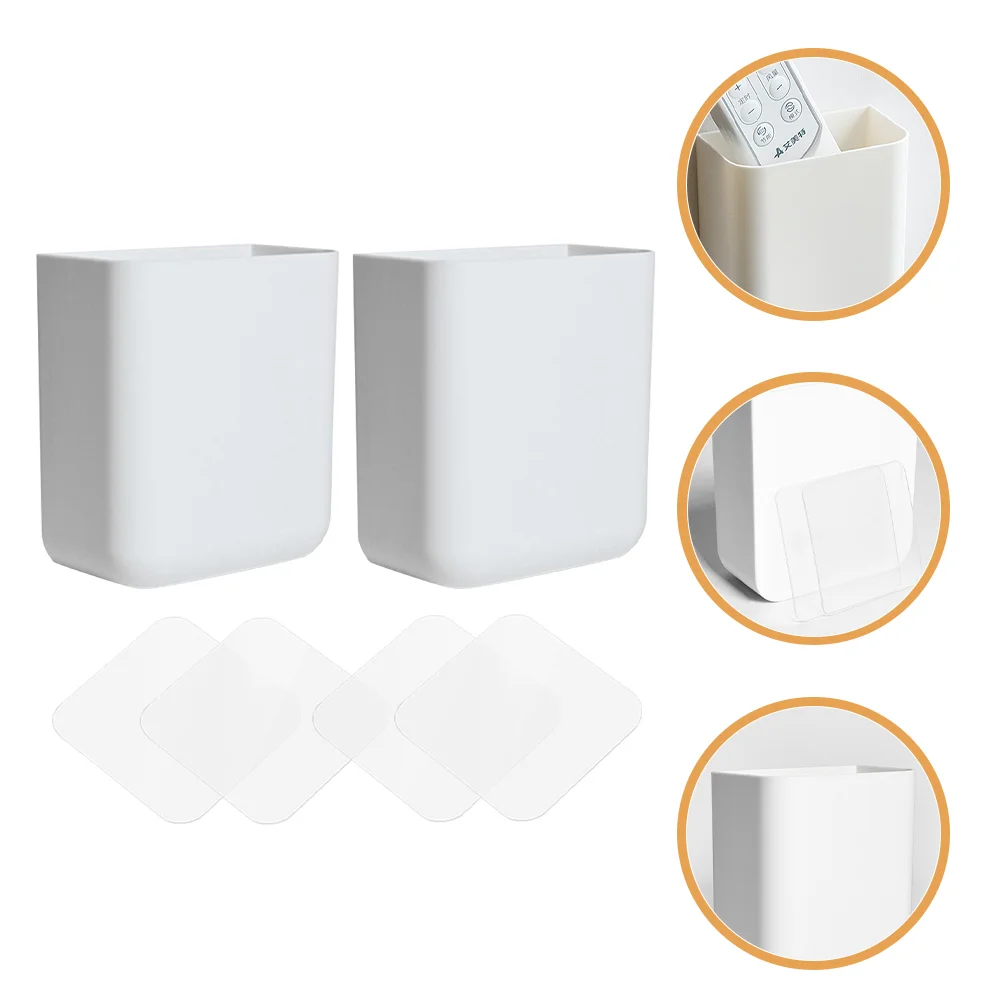 

Wall Storage Box Punch Free Controller Container Phone Holder Organizer Mounted Remote Adhesive Hanging Case