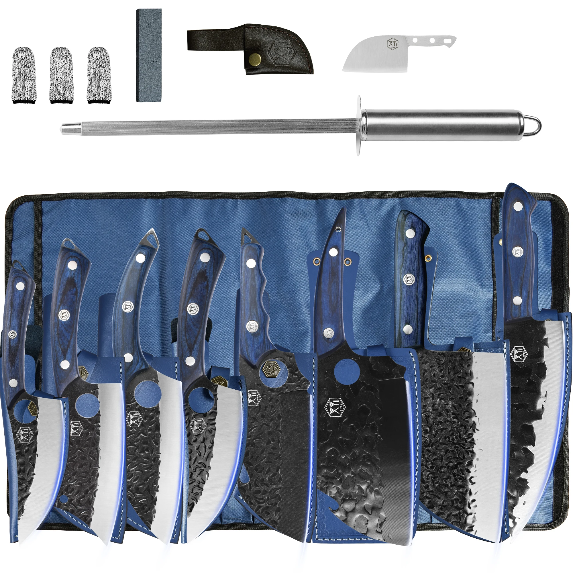 

Набор кухонных ножей XYj из 8 предметов, комбинированные кухонные инструменты шеф-повара, для приготовления пищи, ресторана, кемпинга