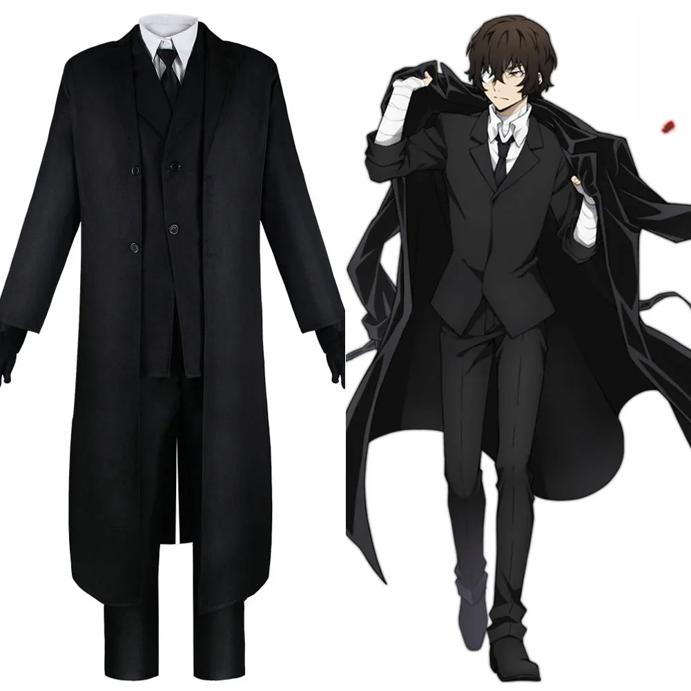 

Anime Bungo Stray Dogs dazai osamu Cosplay Costume Outfits Halloween Carnival Suit Disguise Role Play For Male Men