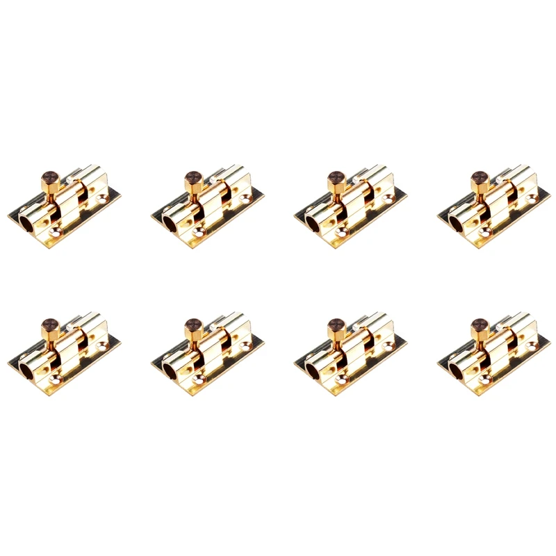 

8Pcs 1.5-Inch Long Brass Door Latch Sliding Lock Barrel Bolt Gold