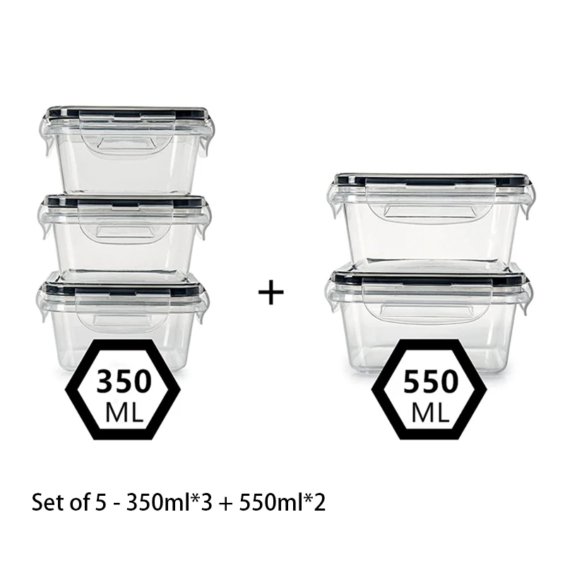 

Герметичный контейнер для хранения пищевых продуктов с крышкой, герметичный защелкивающийся контейнер, пластик без BPA