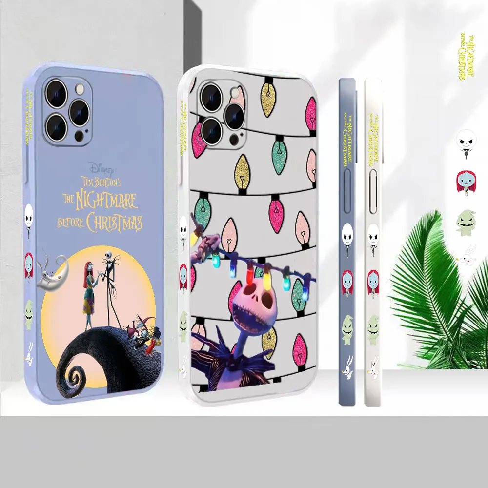 

The Nightmare Before Christmas Phone Case For Apple iPhone 14 13 12 11 Pro Max Mini 7 8 X XS XR SE Plus Liquid Silicone Cover