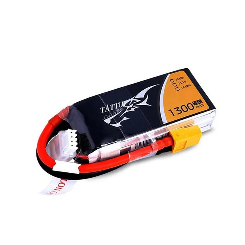 Фото НОВЫЙ TATTU 1300 мАч 75C 11,1 В Lipo аккумулятор с разъемом XT60 для радиоуправляемого вертолета, квадрокоптера, FPV, детали гоночного дрона, аккумулятор 3S №5