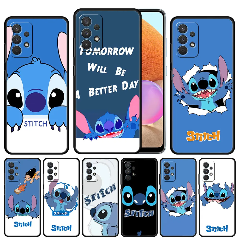 

Phone Case Cover for Samsung Galaxy A02s A12 A21s A30 A50 A20e A11 A20 A10e A40 A70 A90 Trend Shockproof Disney Stitch Cartoon